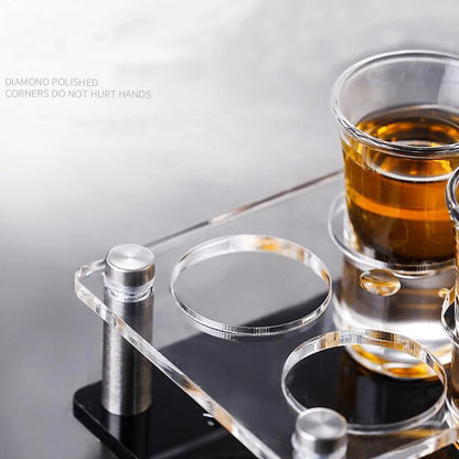 Acrylic Shot Glass Display Stand 6/12/24 Holes Wine Glass Cup Holder Party and Bar Tray Cups Shot Glass Storage Rack