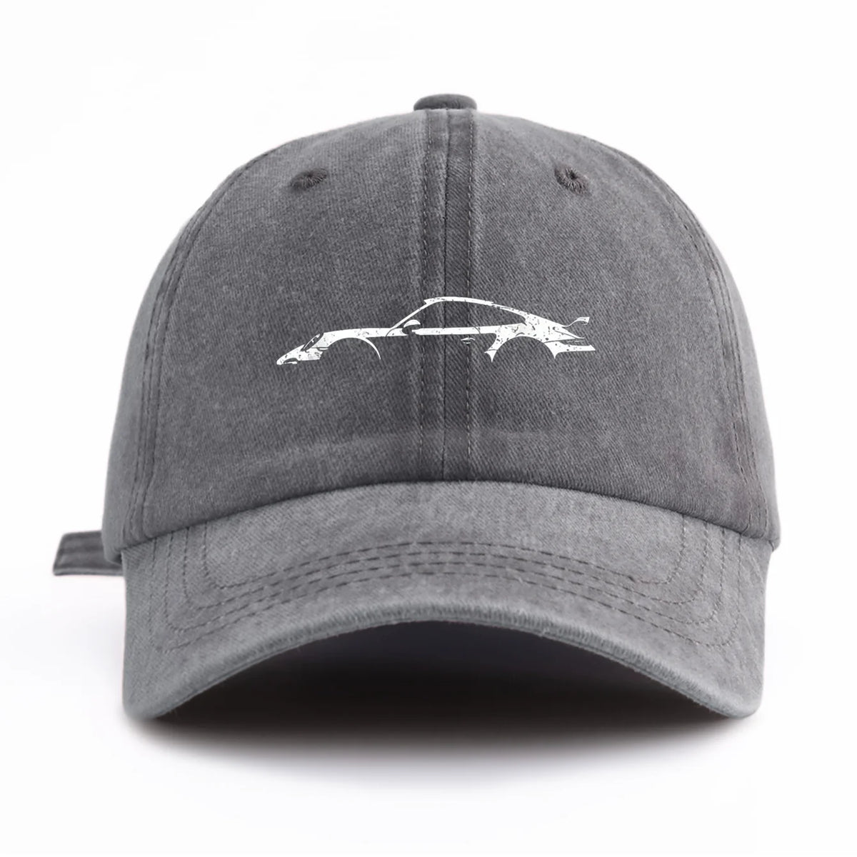 1pc car Print Washed Baseball Cap for Adults,  Minimalist Retro Style Casual Soft Adjustable Dad Hat, Perfect As Gift