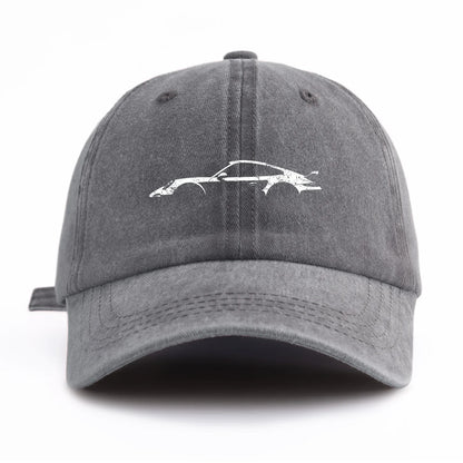 1pc car Print Washed Baseball Cap for Adults,  Minimalist Retro Style Casual Soft Adjustable Dad Hat, Perfect As Gift