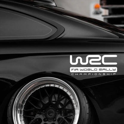 2Pcs WRC Car Stickers Racing Style Auto Vinyl Film Decals For Auto Bumper Windows Motorcycle Laptop Walls Tuning Car Accessories