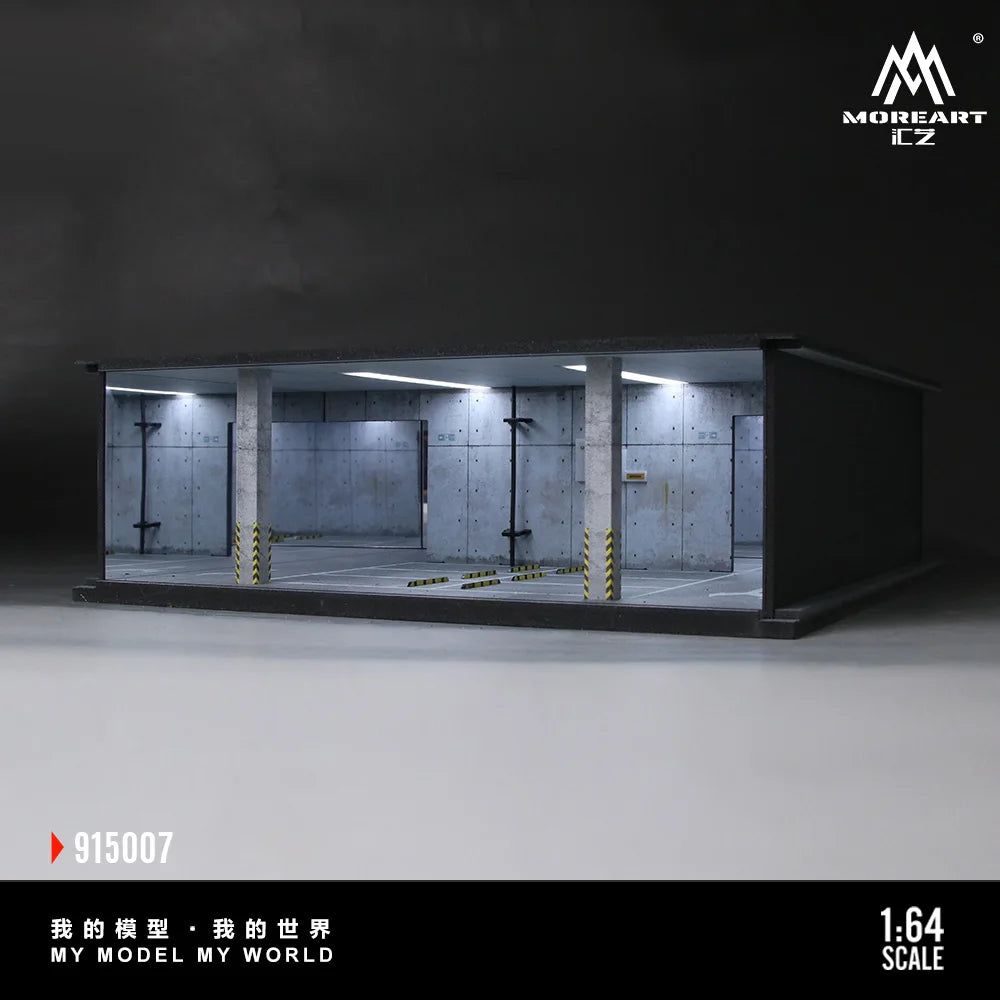 More Art 1:64 Underground Parking Garage Scene Model 07 ,Lighting Parking Lot Diorama For Display&Collection&Gift