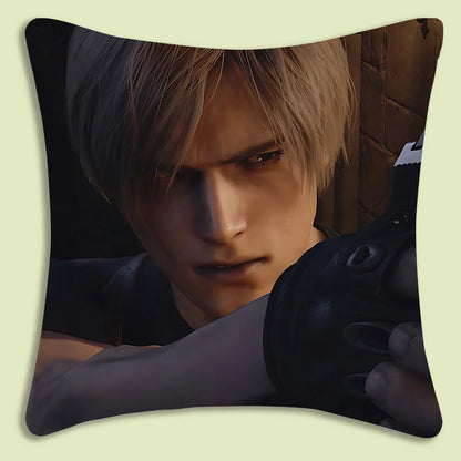 Pillow Covers Cartoon Leon Kennedy Sofa Decorative Home Double-sided Printing Short Plush Cute Cushion Cover
