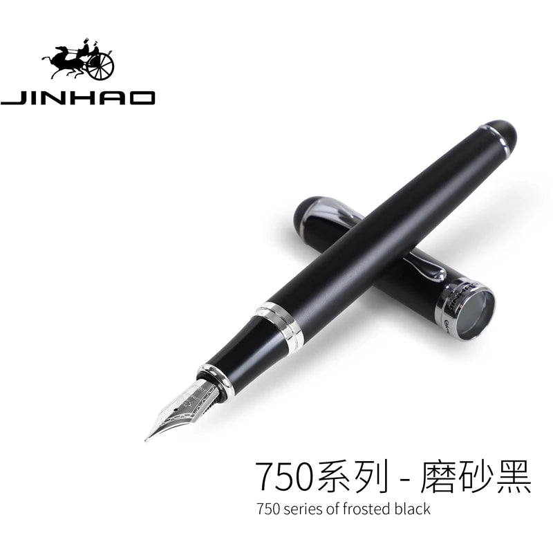 Jinhao Business Calligraphy Fountain Pen X750 Exquisite Elegant Iridium Gold Pen Office Signature Luxury Write Gifts Stationery