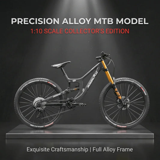 1:10 Scale Full Alloy Frame Downhill Mountain Bike Model Full Suspension Diecast Collectible Miniature Realistic Toy Gift Decor