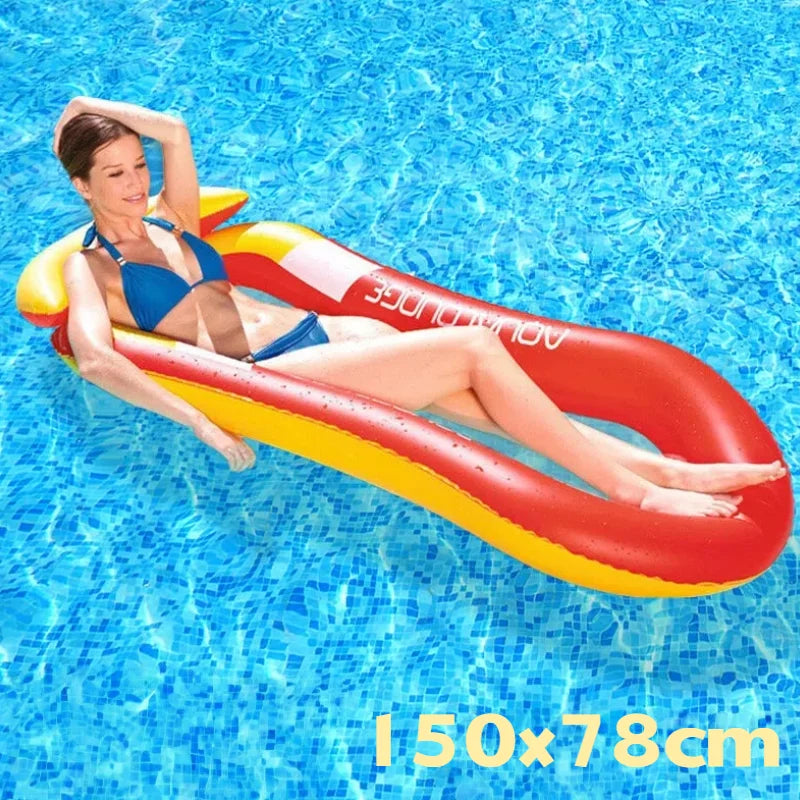 Foldable Inflatable Floating Pillow Water Hammock Float Lounger Pool Chair Drifter Swim Air Exercise Saddle Recliner Bed Mattre