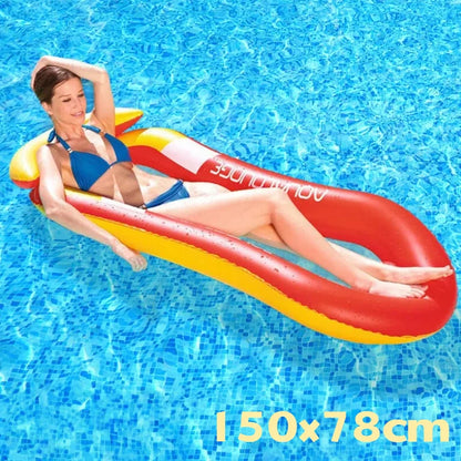 Foldable Inflatable Floating Pillow Water Hammock Float Lounger Pool Chair Drifter Swim Air Exercise Saddle Recliner Bed Mattre