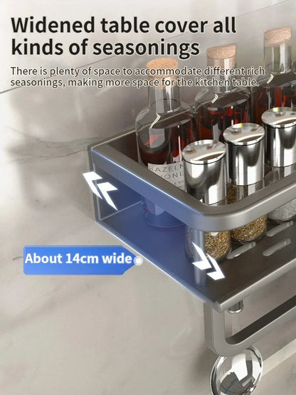 Kitchen Multifunctional Seasoning Storage Rack Wall Mounted Household Bathroom Wall Storage Rack
