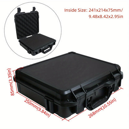Waterproof and Durable Black Camera/tool Suitcase, Customizable Foam Interior, Portable, Safe Storage Case, Shock Resistant Case