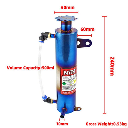 NOS Radiator Coolant Cooling Catch Tank Racing High Quality JDM Aluminum Gold Black Burn Blue For Universal Car