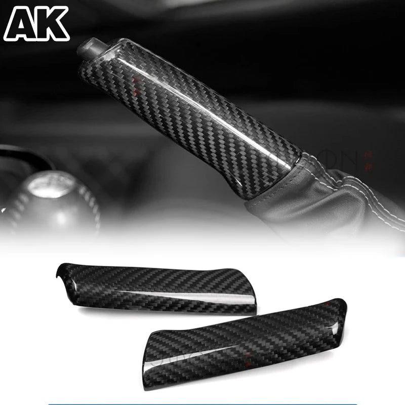 Real Carbon Car Gear Shift Handbrake Knob Trim Car Accessories For Mazda MX-5 Miata ND RF Fiat Abarth 124 Spider 2016-2024