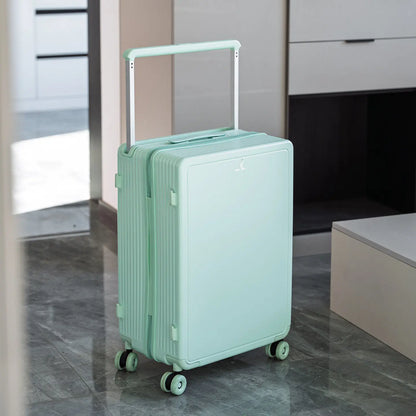 KLQDZMS Suitcase Women's Zipper Boarding Box Men's Aluminum Frame Trolley Case 20"24"26"28 Inch Large Capacity Travel Luggage