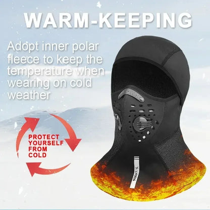 X-TIGER Winter Motorcycle Balaclava Mask Windproof Warm Cycling Scarf Mask with Filter Mask Full Face Ski MBT Cycling Headwear
