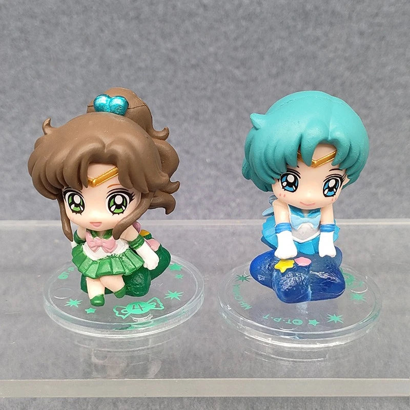 6Pcs Sailor Moon Anime Merchandise 4th Generation Figure with Base Desktop Ornament Collectible Statue Model Gift for Fans