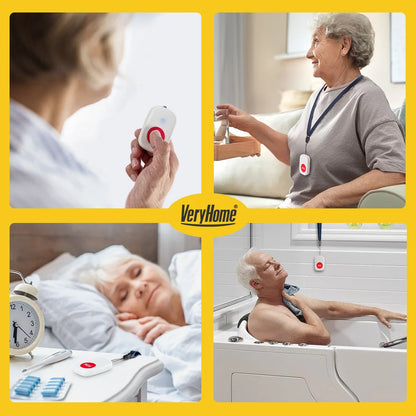 Caregiver Pager Wireless Nurse Call Buttons for Elderly Monitoring SOS Alert System Portable Alarm Call Bell for Nursing Home