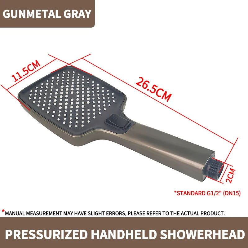 High Pressure Handheld Shower Head with 3 Spray Modes, Super Boost, Large Rainfall, Strong & Gentle Flow