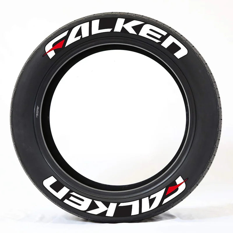 Car Styling For FALKEN Tires Wheel Letters Stickers 3D Cool Auto Decoration Motorcycle Tyre PVC Glue Stickers Waterproof White