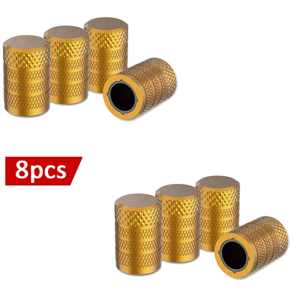 8PCS Tire Wheel Caps Metal Tyre Air Stem Dust Nipple Caps with Plastic Liner Corrosion Resistant Leak-Proof Cars and Motorcycles