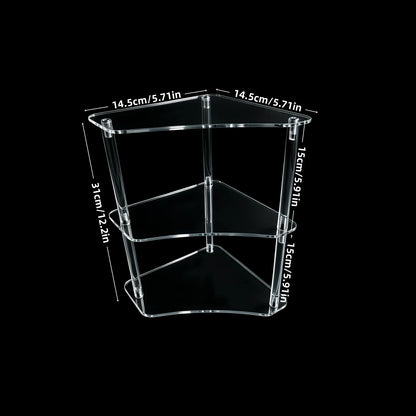 3-Tier Clear Acrylic Corner Display Stand Multi-Purpose Storage Rack for Cupcakes  Figures  Cosmetics And Collectibles