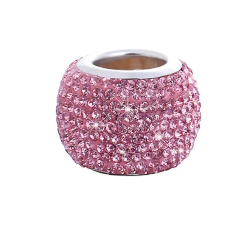 Universal Crystal Rhinestone Car Seat Headrest Ring Collars Decor Charms Diamond Bling Car Interior Accessories For Women Girls