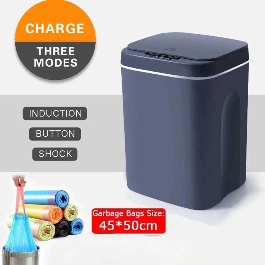 12L/14L/16L USB Charging Smart Trash Can Automatic Sensor Dustbin Intelligent Sensor Rechargeable Electric Waste Bin Rubbish Can