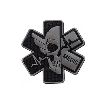 PVC Medic PARAMEDIC Skull Patches Decorative Patches Strip Combat Rubber Chevron IR Reflective Appliqued