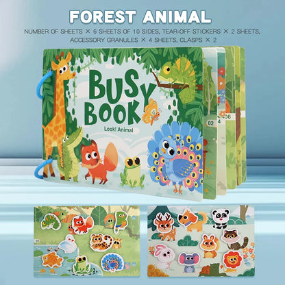 Montessori Baby Busy Book My First Quiet Book Paste Early Learning Education Toy for Toddlers Matching Game Toys for Kids Gifts