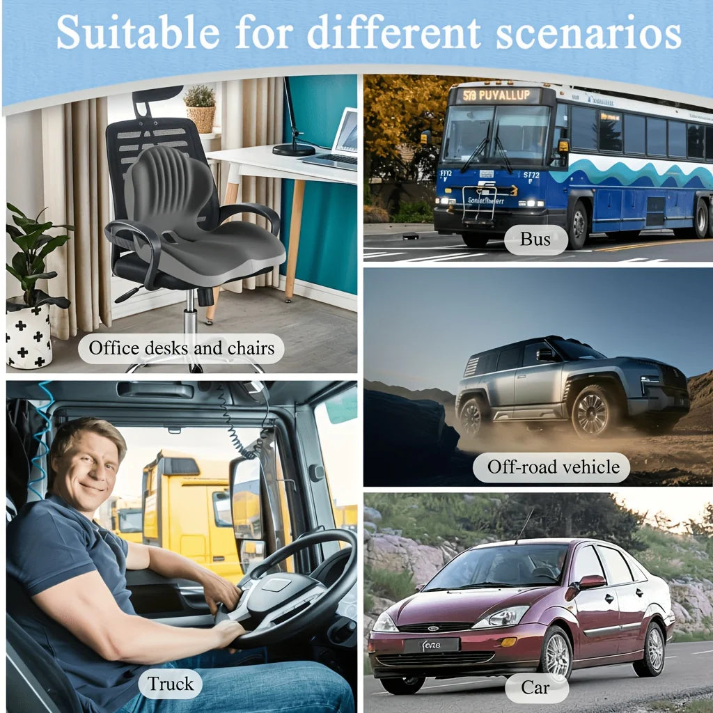 Ergonomic Memory Foam Seat Cushion For Office Car Home Back Support Pain Relief Breathable Design Desk Organizer Desktop