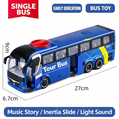 Large Size Light Music Inertia Bus Model Pull Back Cars Simulation Bus High Quality Drop-resistant Educational Toys Gifts