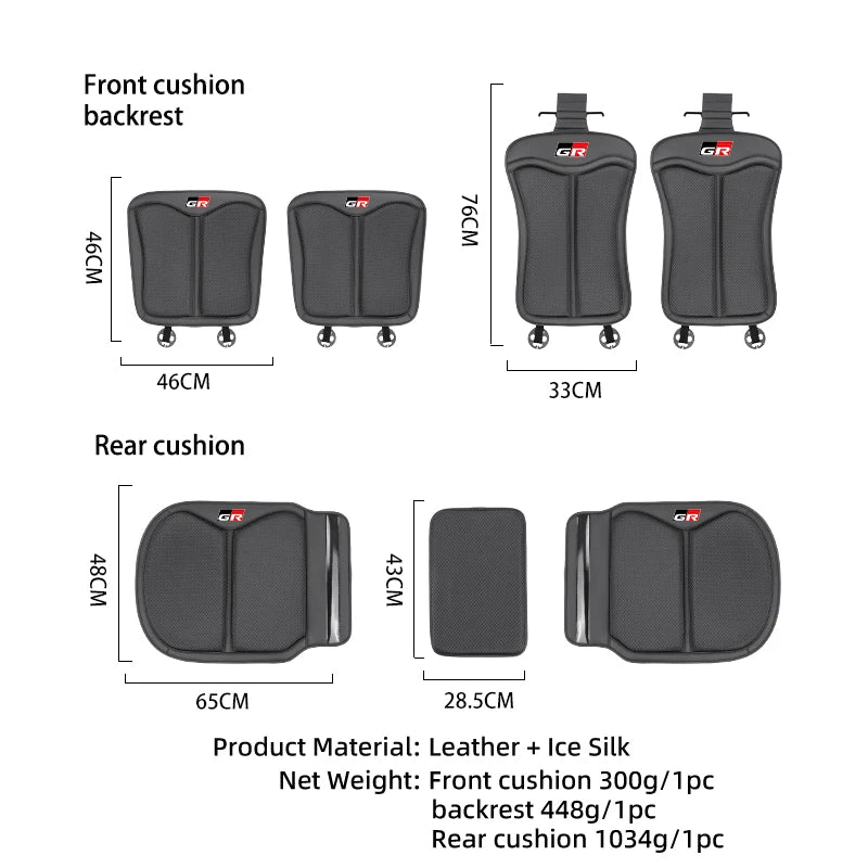 Car Seat Ice Silk Cushion Backrest Seat Protector Cover Accessories For Toyota Crown GR Corolla YARIS L Auris C-HR Hilux Vios Ra