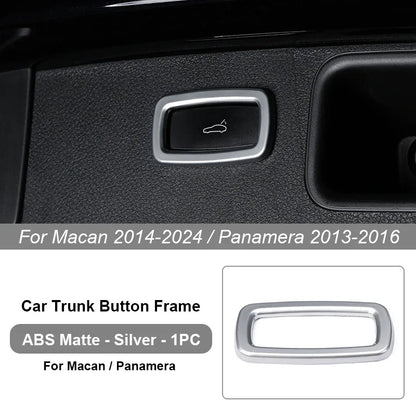 Car Trunk Switch Button Trim Frame Sticker For Porsche Cayenne Macan Panamera 2013 2014-2016 2018 2019 2020 2021 2022 2023 2024