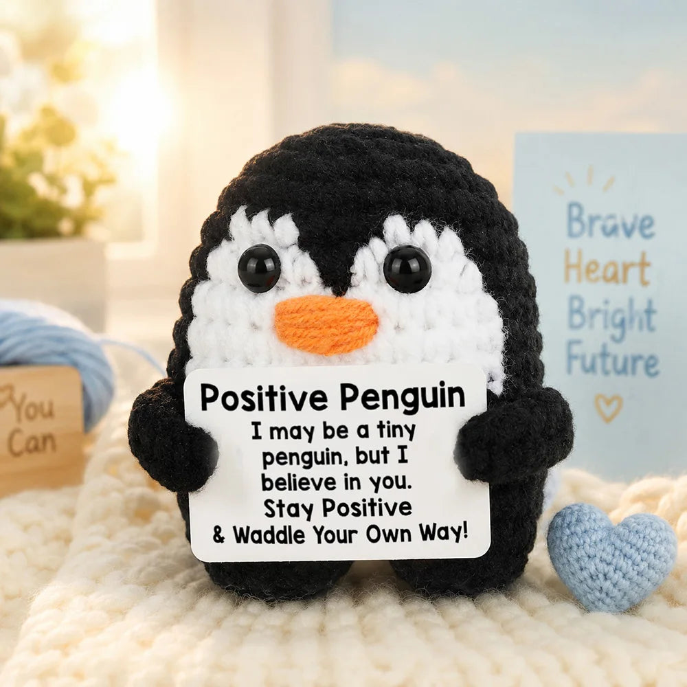 Positive Crochet Handmade Amigurumi Doll Emotional Support Pocket Hug Knit Plant Flower Encouragement Gift for Friends Coworker