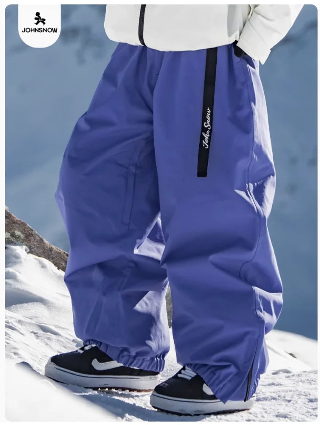 John Snow Winter Women And Men's Waterproof Ski Pants Outdoor High Quality Breathable Loose Snow Trousers Ski Snowboarding Pants