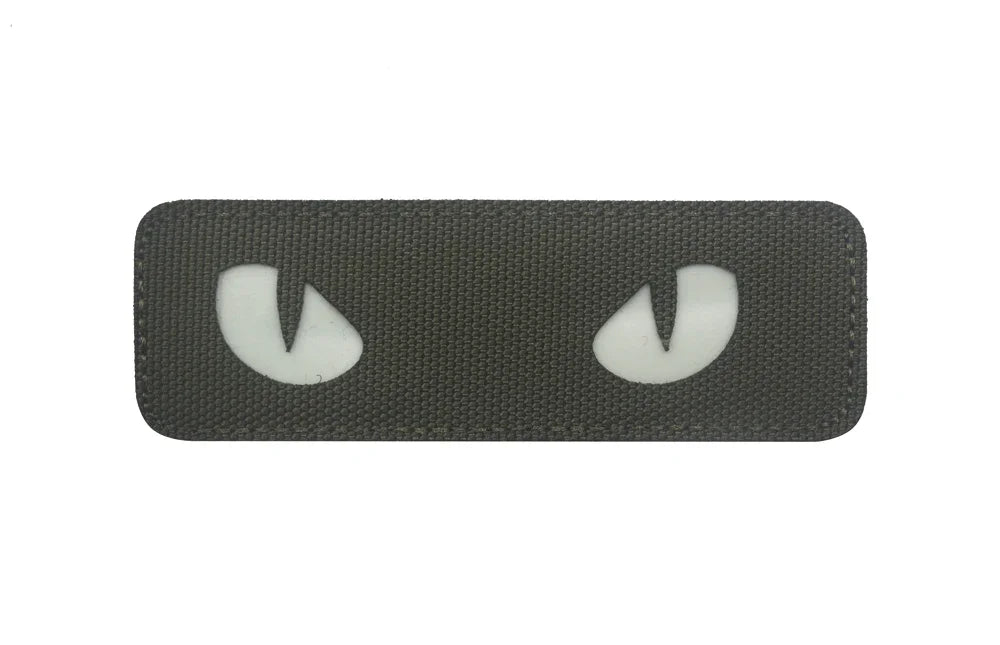 Cat Eyes Glow In Dark Patches Infrared IR Reflective Rubber Appliqued For Hats Helmet Uniform Backpack