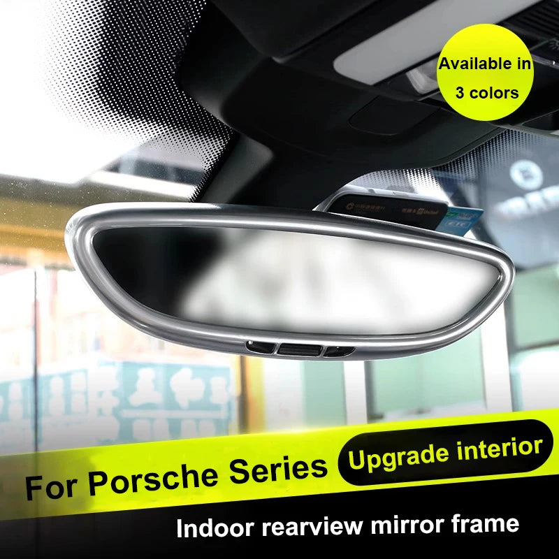 For Porsche Macan 2014-2017 Cayenne 2011-2017 Panamera 2013-2016 Car Indoor Rearview Mirror Decorative Frame Cover Sticker