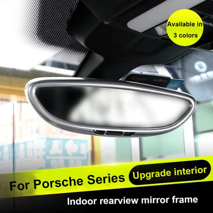 For Porsche Macan 2014-2017 Cayenne 2011-2017 Panamera 2013-2016 Car Indoor Rearview Mirror Decorative Frame Cover Sticker