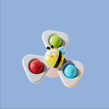 Suction Cup Spinning Cartoon Animal、Insects Spinner Toys Baby High Chair Window Gyro Stress Reliever Kids Bath Toys Gift