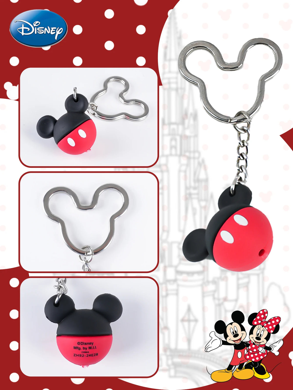 Mickey Officially Licensed 3D Figurine Bag Clip Charms Keychain Collectible Gift 1Pc Disney