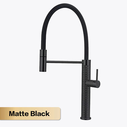 AITANA Gun Gray Luxury Brass Kitchen Faucet Single Handle Cold and Hot Dual Control Modern Design Simple Black Sink Faucet