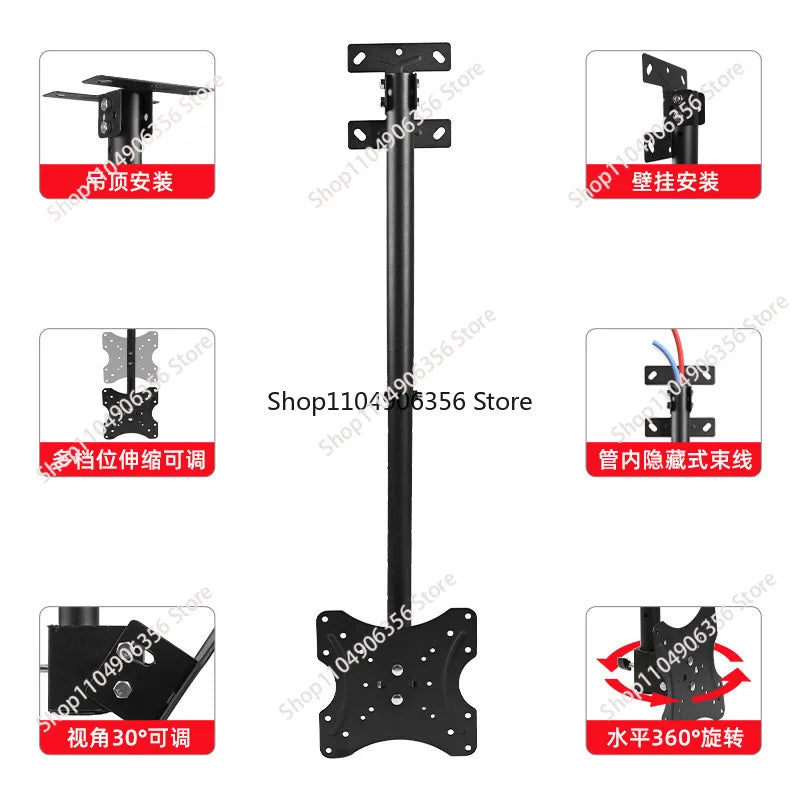 for 14-42 inch multi-functional LCD TV hanger ceiling ceiling bracket rotatable TV hoisting bracket
