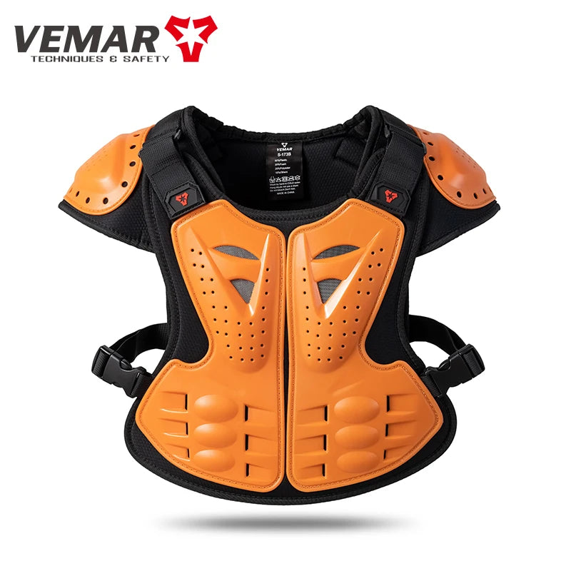 Kids Motorcycle Riding Body Armor/Elbow Knee Protector Children Motocross Back Vest Chest Off-Road Moto Cycling Protective Gear