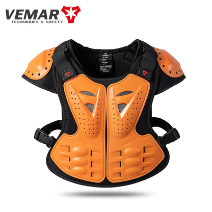 Kids Motorcycle Riding Body Armor/Elbow Knee Protector Children Motocross Back Vest Chest Off-Road Moto Cycling Protective Gear