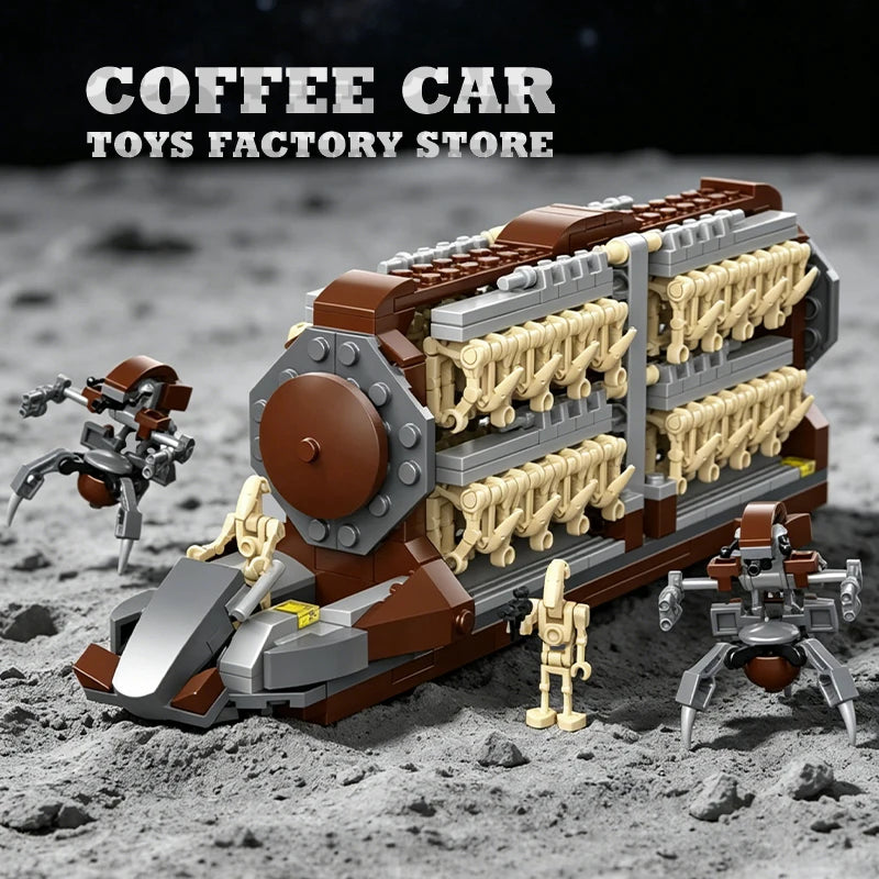 Sci-Fi Military Space Transport Ship MOC Bricks Toys Mecha Warrior Airship Model Star Plan Robot Spaceship Building Blocks Gifts