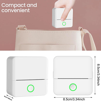 Wireless Mini Photo Printer Set with 5 Sticker Rolls & 5 Thermal Paper, Bluetooth Mobile Printing for Pictures, Photos, Labels