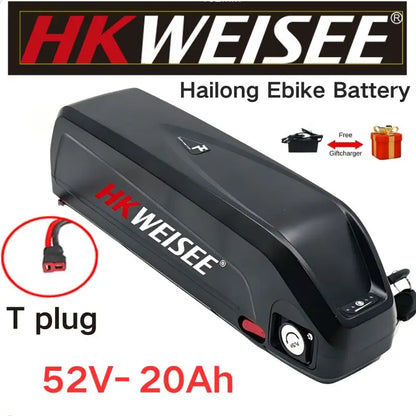 For Hailong 36V 48V 52V 15Ah 20Ah Battery For Bafang BBS02 BBS03 BBSHD Motor Hailong Battery Powerful and Long-Lasting Power