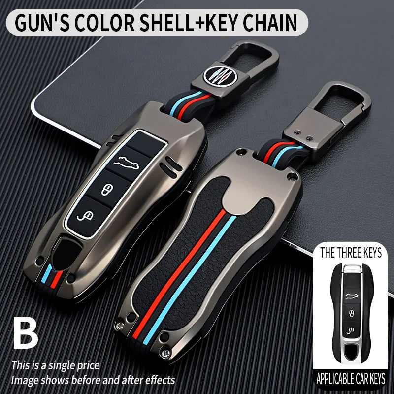Zinc Alloy Key Fob Protective Cover, Smart Key Case Shell For Porsche Cayenne Panamera 911 992 Taycan, Auto Key Accessories