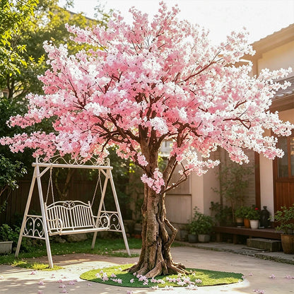 Artificial Cherry Blossom Tree, Large Fake Tree, Peach Blossom Tree, for Garden, Wedding, Hotels, Christmas & Home Deco