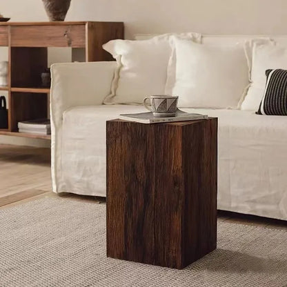 Sand Wind Square Wooden Dump Low Stool Log Coffee Table Solid Wood Dump Stump Wood Stump Stool Flower Stand Ornament Base