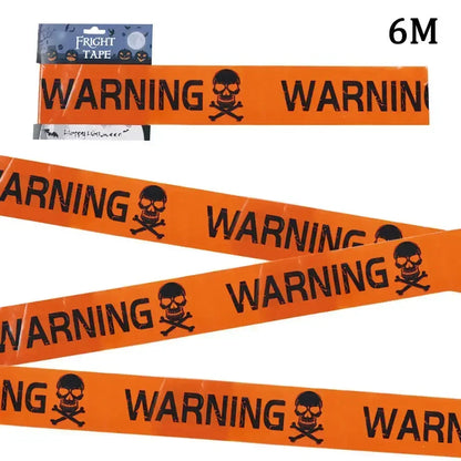 Halloween Warning Tape Safety Signs Caution Fright Crime Scene Tape Orange Yellow Red Caution Party Horror Scene Decor Supplies