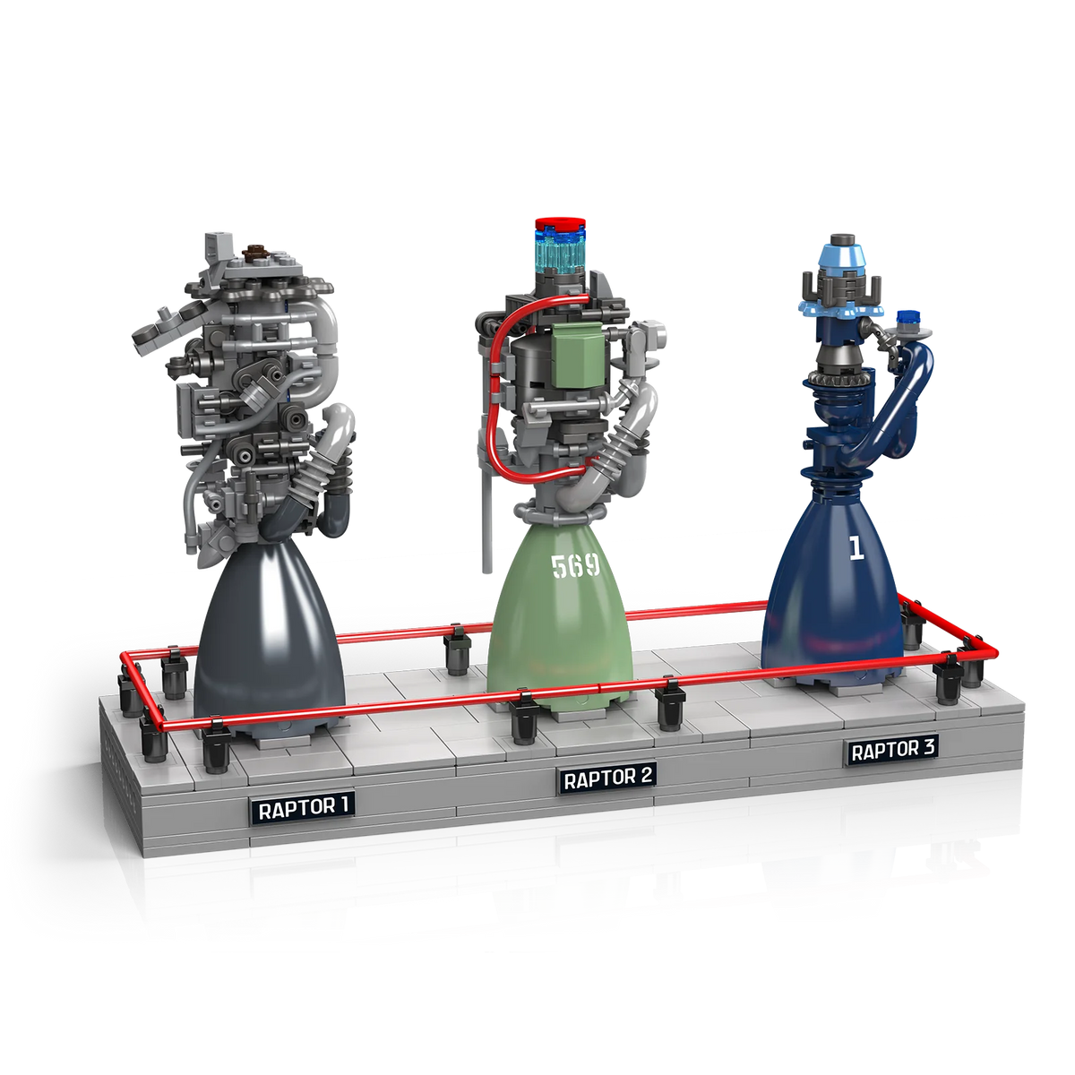 MOULDKING Raptor Rocket Engine Building Blocks Mechanical Science and Education Model Kids DIY Toy Adults Creative Gift 10247