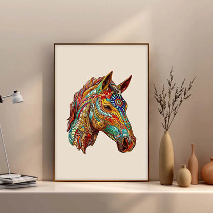 Wooden puzzle color horse gift box exquisite gift irregular animal shape puzzle personalized senior unique gift family interacti